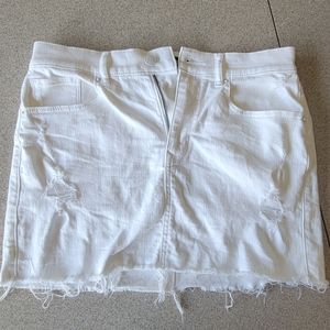 White Denim Skirt